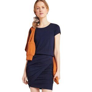 NWT Sundry for Anthropologie Womens Size Small Ruched Stretch Jersey Mini Dress